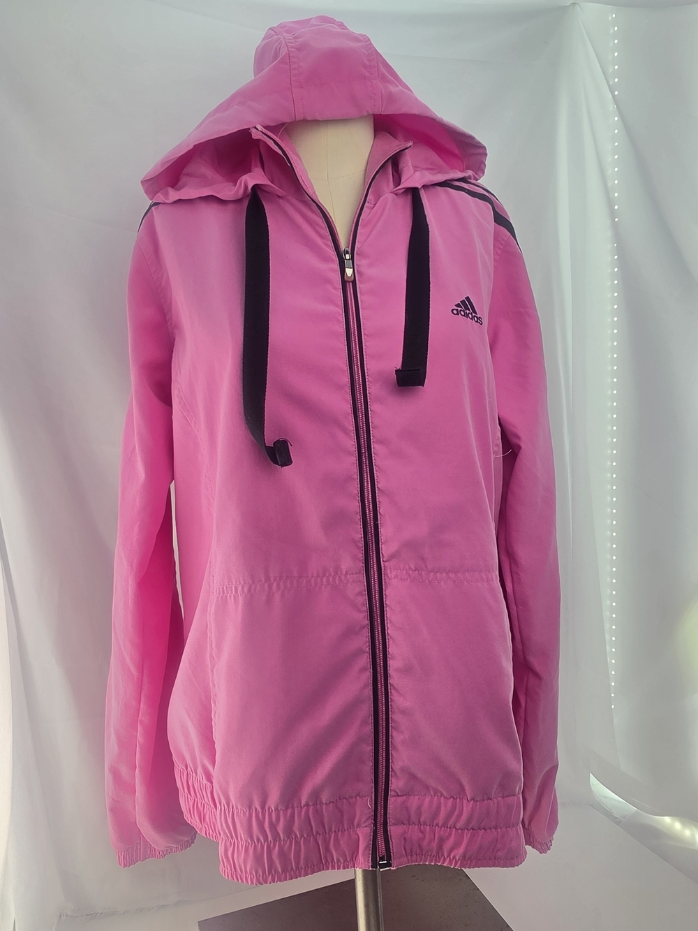 Adidas Pink Hooded Windbreaker Jacket